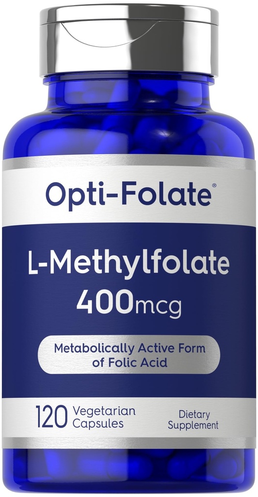 Carlyle L Methylfolate 400 mcg | 120 Vegetariska kapslar | Optimerade och aktiverade Methyl Folate | Non-GMO & Gluten Free Supplement | av Opti-Folate