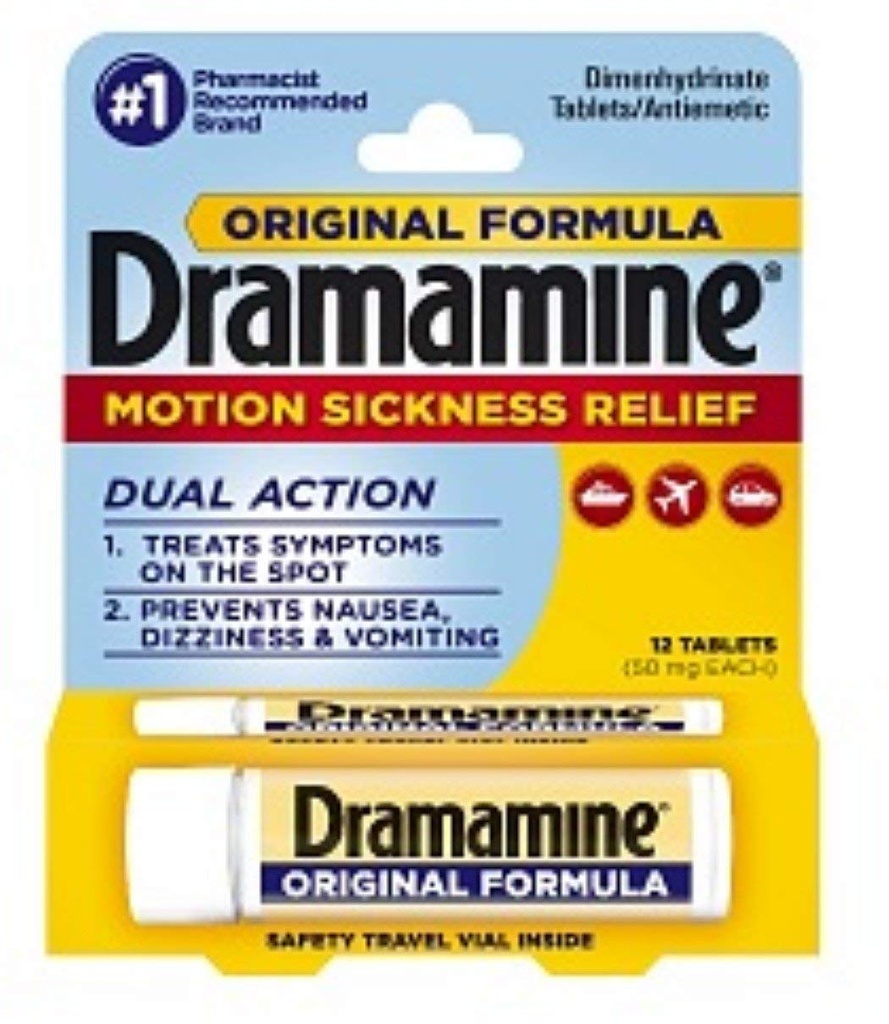 Dramamine Motion Sickness Relief, Original Formula, Tablets 12 ea (Pack of 7)