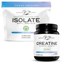 Muscle Feast Creapure Creatine Monohydrate - Unflavored 2lb (x1) och Isolate Whey Protein Powder - Unflavored 5lb (x1) - Muscle Recovery och Performance Bundle