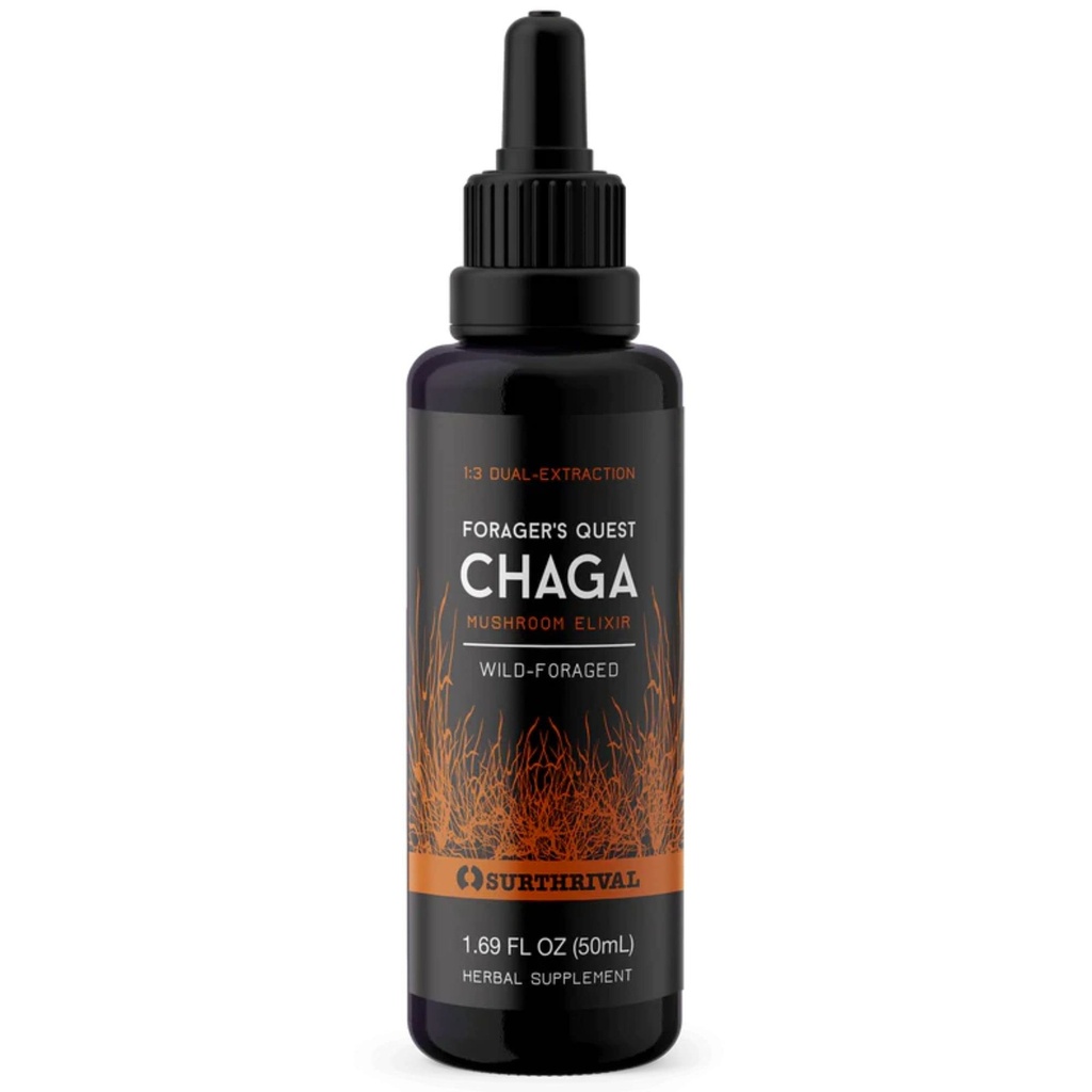 Surthrival: Chaga Mushroom Extract Forager's Quest, 50 ml, med naturens immun-Boosting, Anti-Viral, Anti-Fungal Medicinal Mushroom