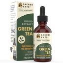 Green Tea Liquid Extract Drops - Immune Support (Antioxidanter och polyfenoler) Supplement. Främjar Gentle Energy. Organiska ingredienser, icke-GMO, alkohol och glutenfri (icke-smakad)