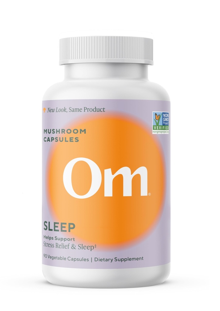 OM Mushroom Superfood Sleep Mushroom Capsules Superfood Supplement, 90 Count, 30 Days, Reishi, GABA, L-Theanine, Melatonin för Rest & Sleep Quality Superfood Supplement