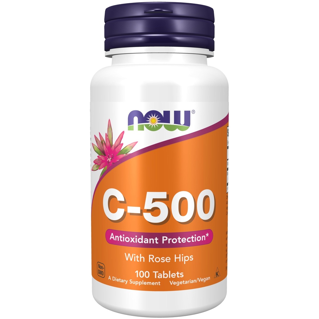 Nu livsmedelstillskott, vitamin C-500 med Rose Hips, Antioxidant Protection *, 100 tabletter
