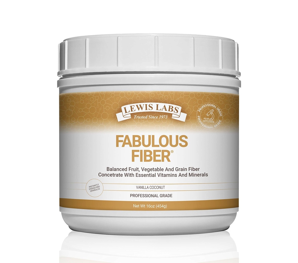 Lewis Labs Fabulous Fiber Powder Supplement | Delicious Quick Dissolve Daily Fiber Powder från Fruits, Vegetables & Grains | Professional Grade Vitamins Minerals Gjord i USA | 16 Ounces