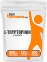 BulkSupplements.com L-Tryptophan Powder - Tryptophan Supplement, Amino Acid Supplement - Gluten Free, 500mg per Servering, 250g (8,8 oz) (Pack av 1)