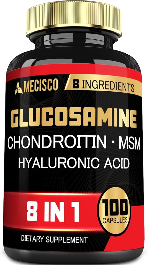 7000mg Glukosamin Chondroitin MSM med Immune Supplement - Support Bone, Joint Health, Immune System & Overall Health - 100 kapslar
