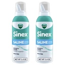 Vicks Sinex SALINE Nasal Spray, Drug Free Ultra Fine Mist, Clear Everyday Sinus Congestion Snabb, Clear Mucus från en kall eller allergi, daglig användning 5.0 fl oz x 2