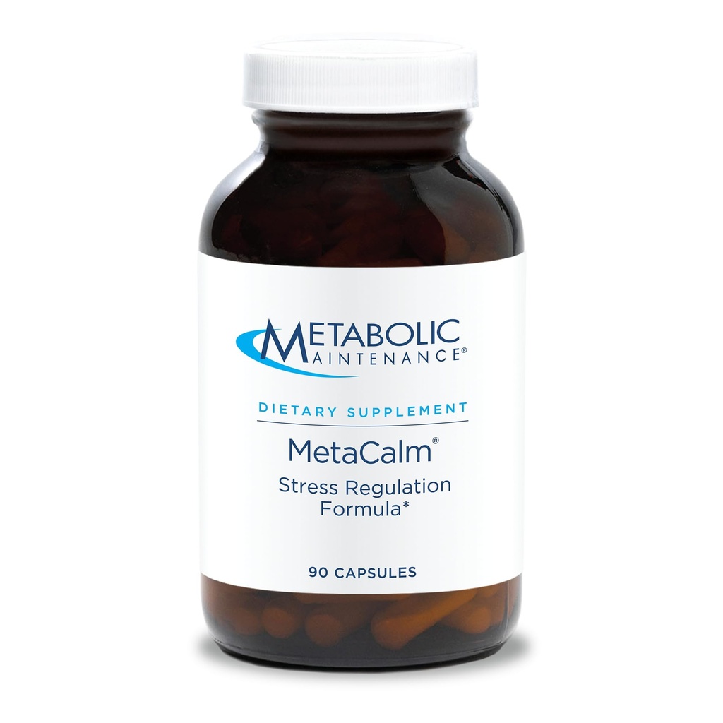 Metabolic Maintenance MetaCalm - GABA L-Theanine Supplement för lugn, sömn och stressstöd, vitamin B6, aktiv folat, magnesium och 5-HTP-komplex för vuxna, män och kvinnor - 90 kapslar