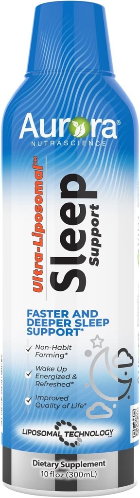 Vida Lifescience Aurora Nutrascience Ultra-Liposomal Sleep Aid Support, Inkluderar Melatonin, L-Theanine, Ashwagandha och Calming Chamomile, Chamomile, 30 Servings, 10 fl oz