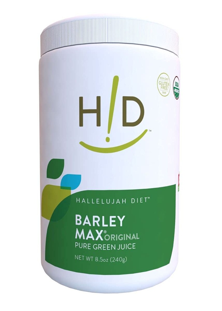 Hallelujah Diet Organic BarleyMax - Barley Grass Juice och Alfalfa Juice Powder, Vegan Formel, Plant-Based Dietary Supplement, Health Food Products, Original, 8.5 Ounce Bottle (60 Day Supply)