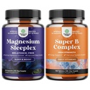 Bundle of High Absorption Magnesium Sleep Supplement - Melatonin-Free Calm Magnesium för sömn och vitamin B Komplex Vuxen Multivitamin för immunstöd Mood Boost och Memory Supplement