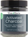 Viva Doria aktiverat kolpulver, Hardwood Derived, Food Grade, 1.2 Oz Glass Jar