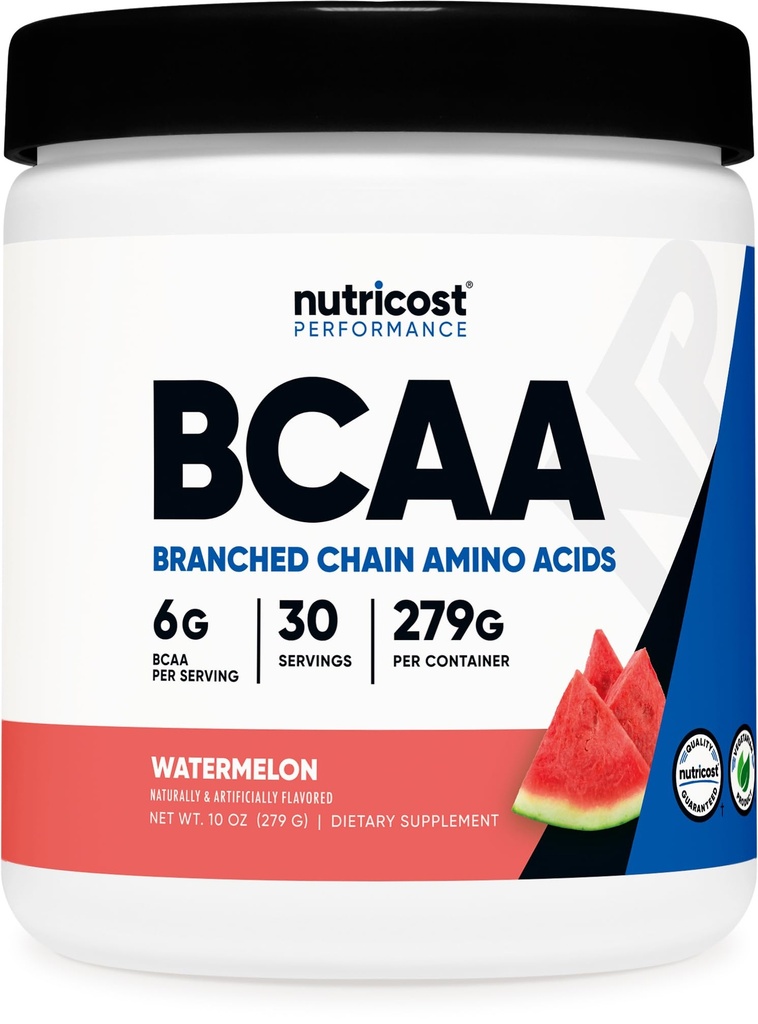 Nutricost BCAA Powder (Watermelon, 30 portioner) - Optimal 2:1:1 Ratio