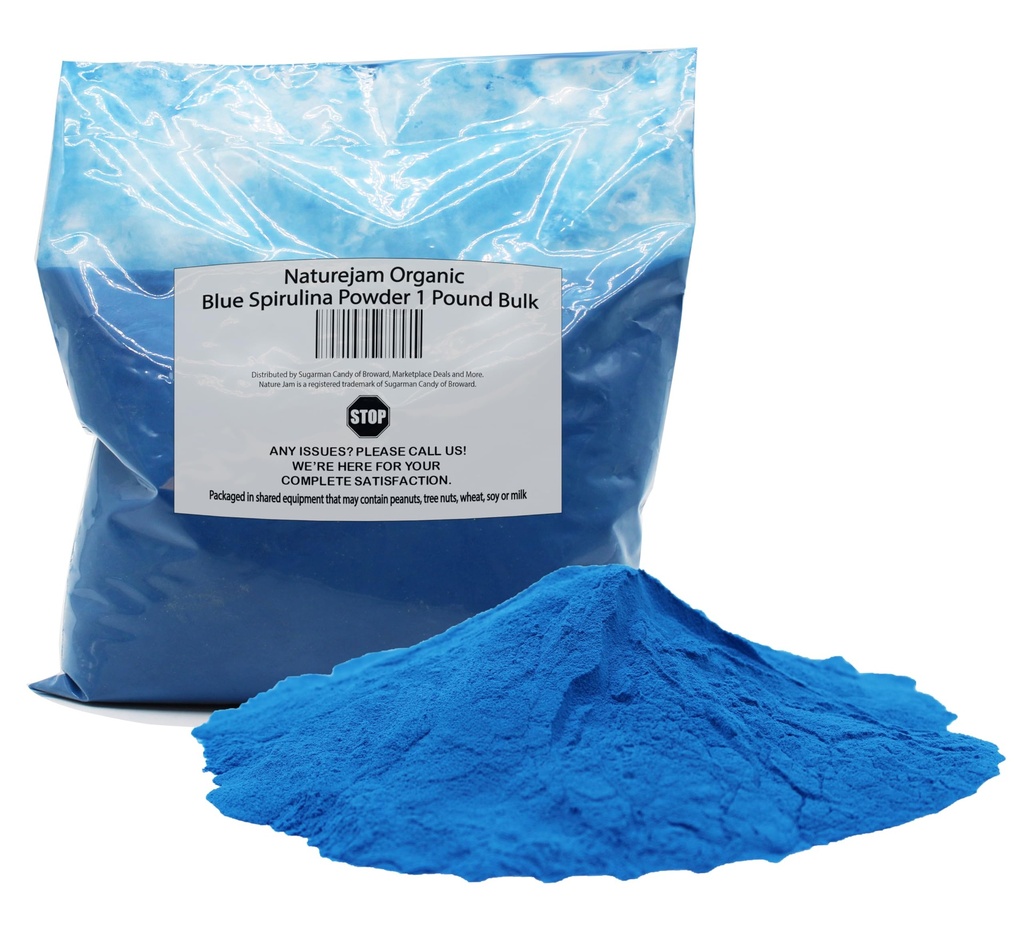 Naturejam Organic Blue Spirulina Powder 1 Pound Bulk-Premium Culinary Grade för Smoothies