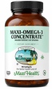 Maxi Health Omega 3 Supplement - Omega-3 Fish Oil Concentrate - Högre styrka källa av EPA / DHA fettsyror - Hjärta, hjärna och gemensam hälsa - Kosher Certified Wild fångad fisk - 90 vegetariska Softgels