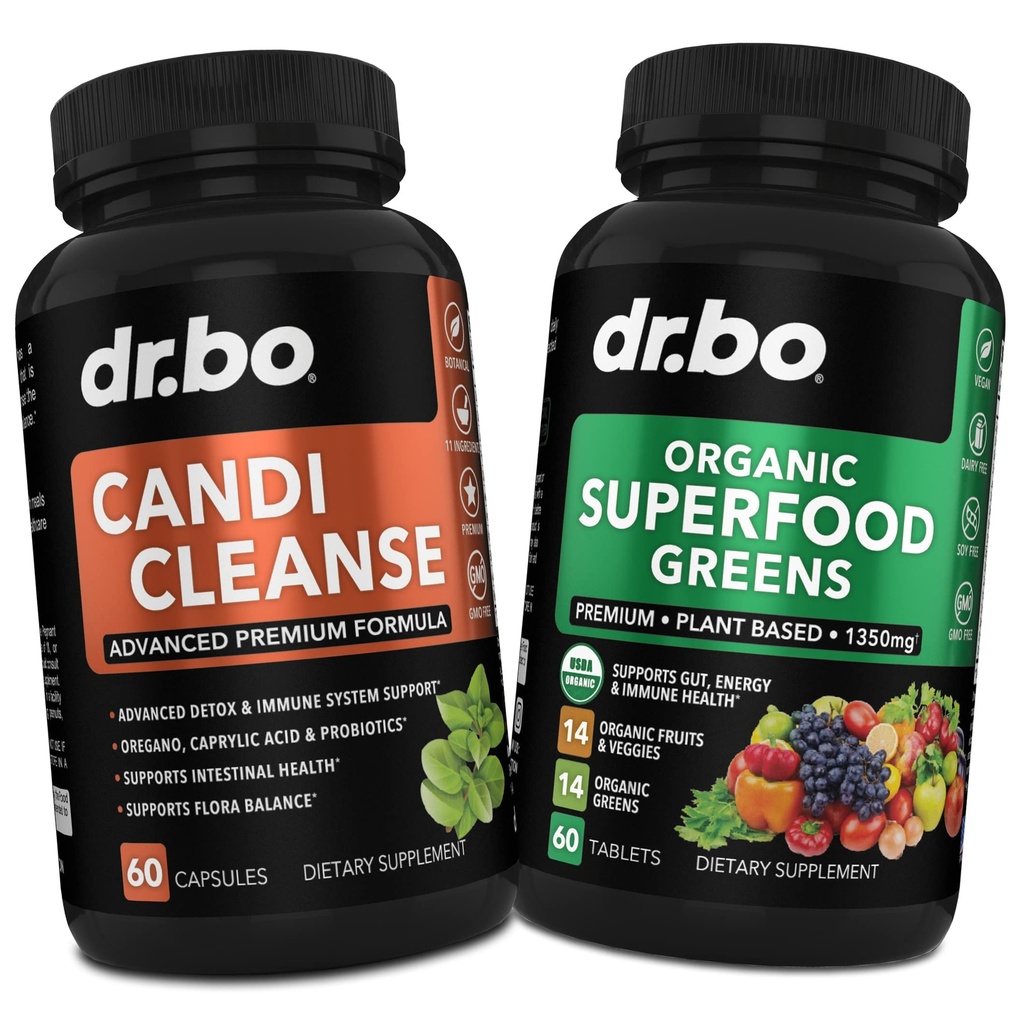 Candi Cleanse & Organic Superfood Greens & Fruit Supplements - Oregano Balance Control Support Supplement Cleanser - Dagliga Energy Super Food Fruits och Veggies Supplement Tablets Plus Vegetable Foods