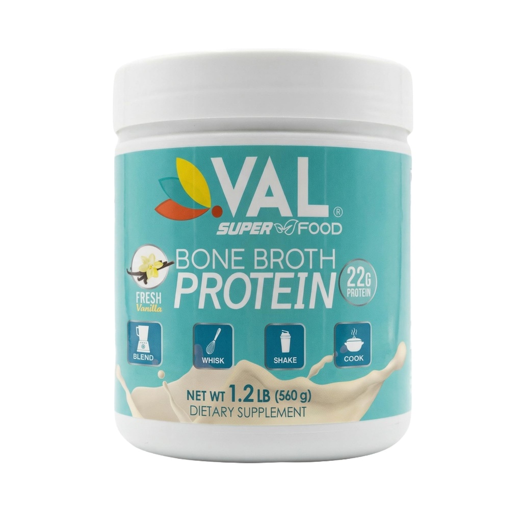 VAL Bone Broth Protein Powder - 22g Protein, 12g Collagen, MCT & Pea Protein - Gut, Skin & Joint Support - Paleo Friendly, Gluten Free - Kycklingsmak, 16 portioner