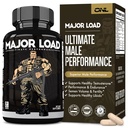 Major Load Testosteron Booster för män - Testosteron Supplement med Horny Goat Weed, Maca Root, & Tribulus Terrestris - Tongkat Ali Mäns energi, Stamina & Styrka - Test Booster 60 kapslar
