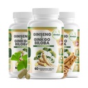GreeNatr Ginko Biloba & Panax Ginseng Supplement - Red Ginseng Brain Supplement för minne och fokus - Ginkgo Biloba Supplements for Good Vision, Immune System and Improved Blood Flow - 3 Bottles