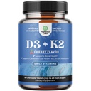 Vitamin D3 med K2 MK7 Supplement - Vitamin D3 2000 IE Tablets och K2 för immunstöd Bone Health Heart Health Joint Support Bone Strength and Mood Boost - VIT Immune System - 60 Count