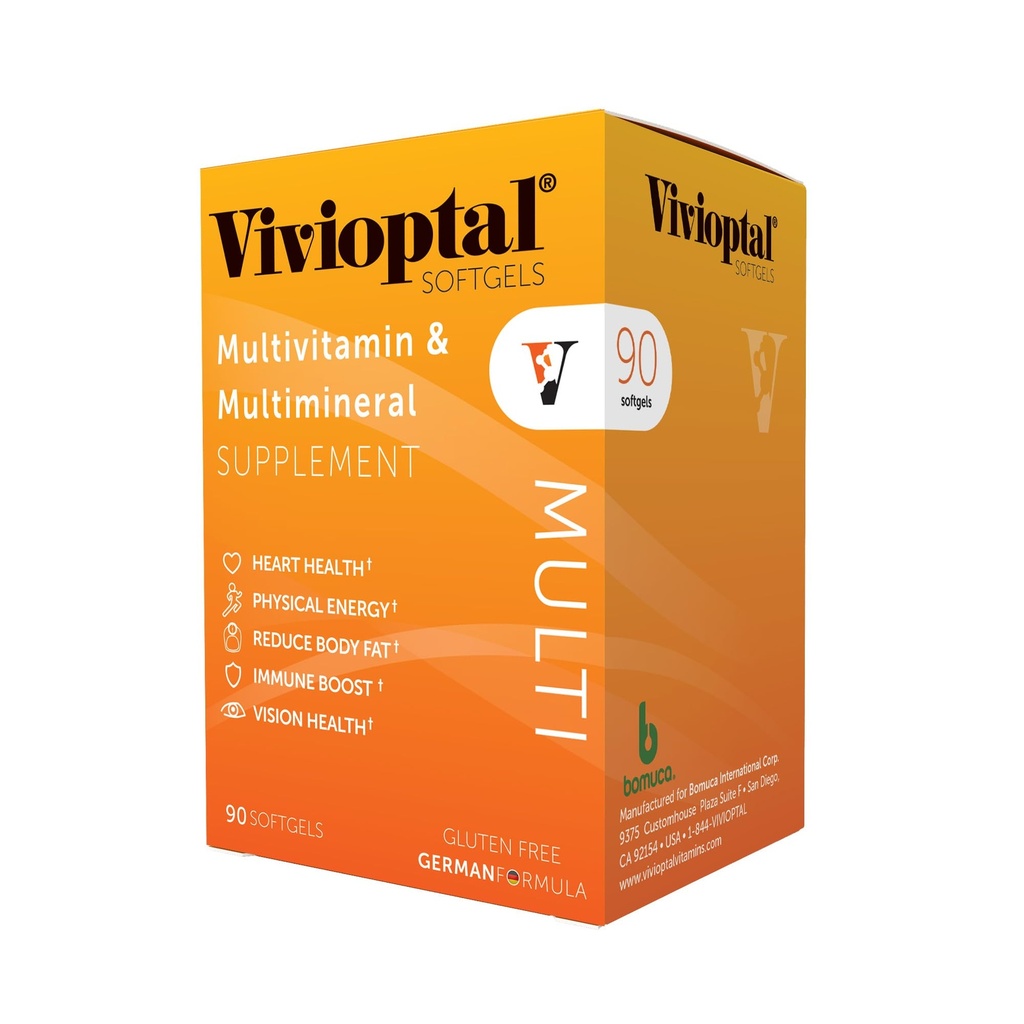 Vivioptal Multi, 90 Softgels, Multivitamin & Multimineral, Gluten Free, Tysk Formel