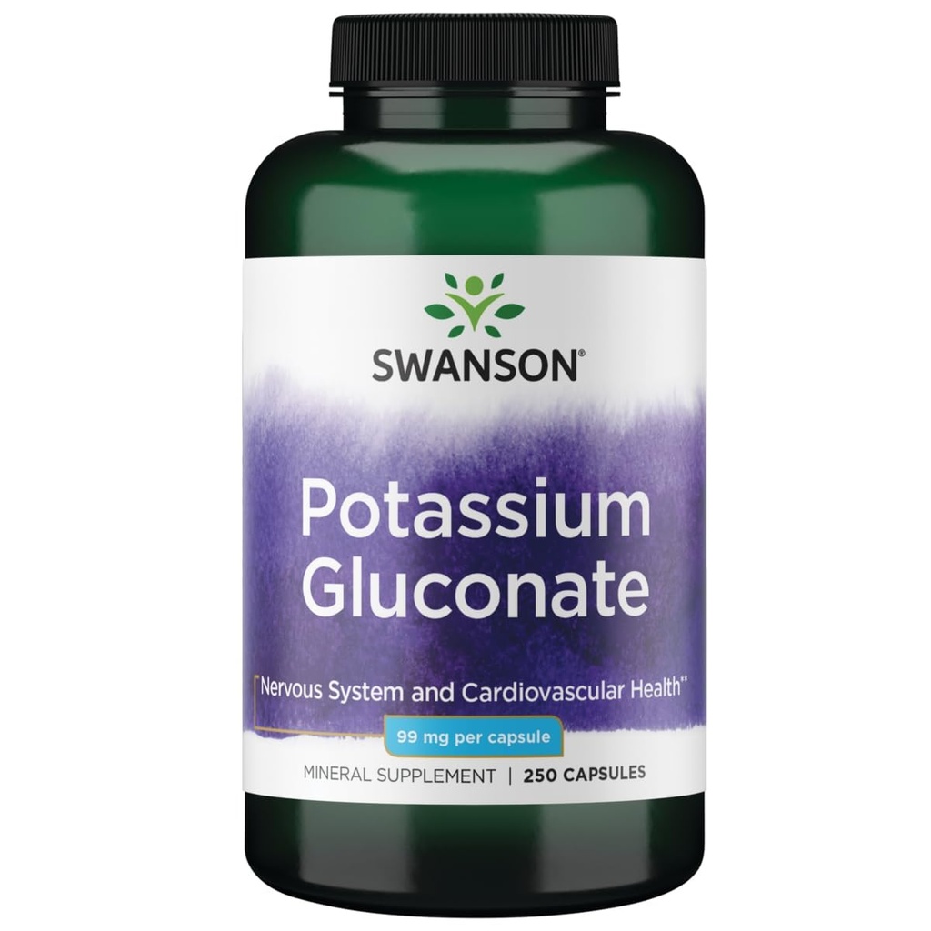 Swanson Kalium (Glukonat) 99 Milligram 250 kapslar