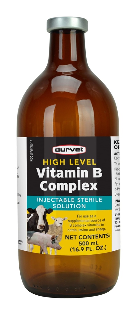 Durvet 063404 Högnivå Vitamin B Complex Yellow.500 Ml