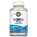 KAL B-100 Complex - Sustained Release Vitamin B Complex - Hälsosamt energistöd med naturligt stöd och färsk mintig beläggning - Vegetarisk - 60 dagars garanti - 120 portioner, 120 tabletter