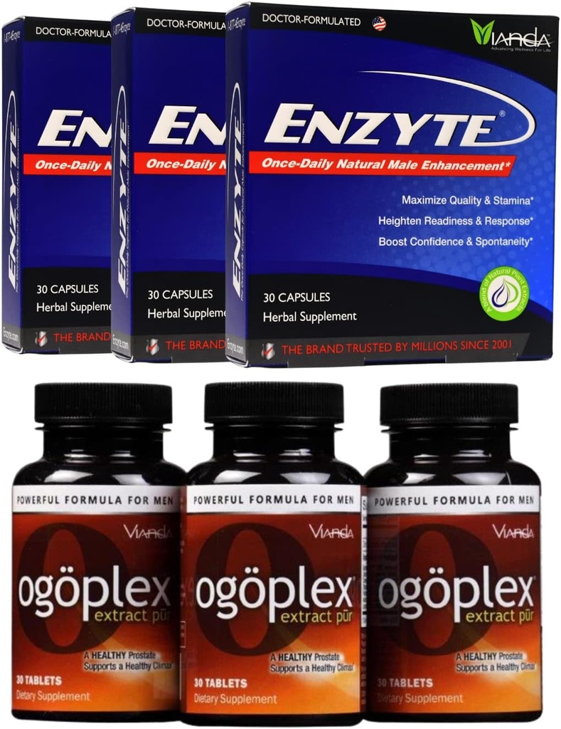 Enzyte® + Ogoplex® Bundle | Natural Male Enhancement + Prostate & Climax Enhancement - 90 Day Supply av varje varumärke