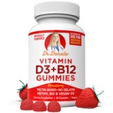 Vitamin D3, B12 Gummies av Dr Danielle, Vegan Daily Supplement for Adults & Kids, Non-GMO, Vitamin D3 1000 IU & 250 mcg Vitamin B12, 2 Month Supply (60 Gummies)