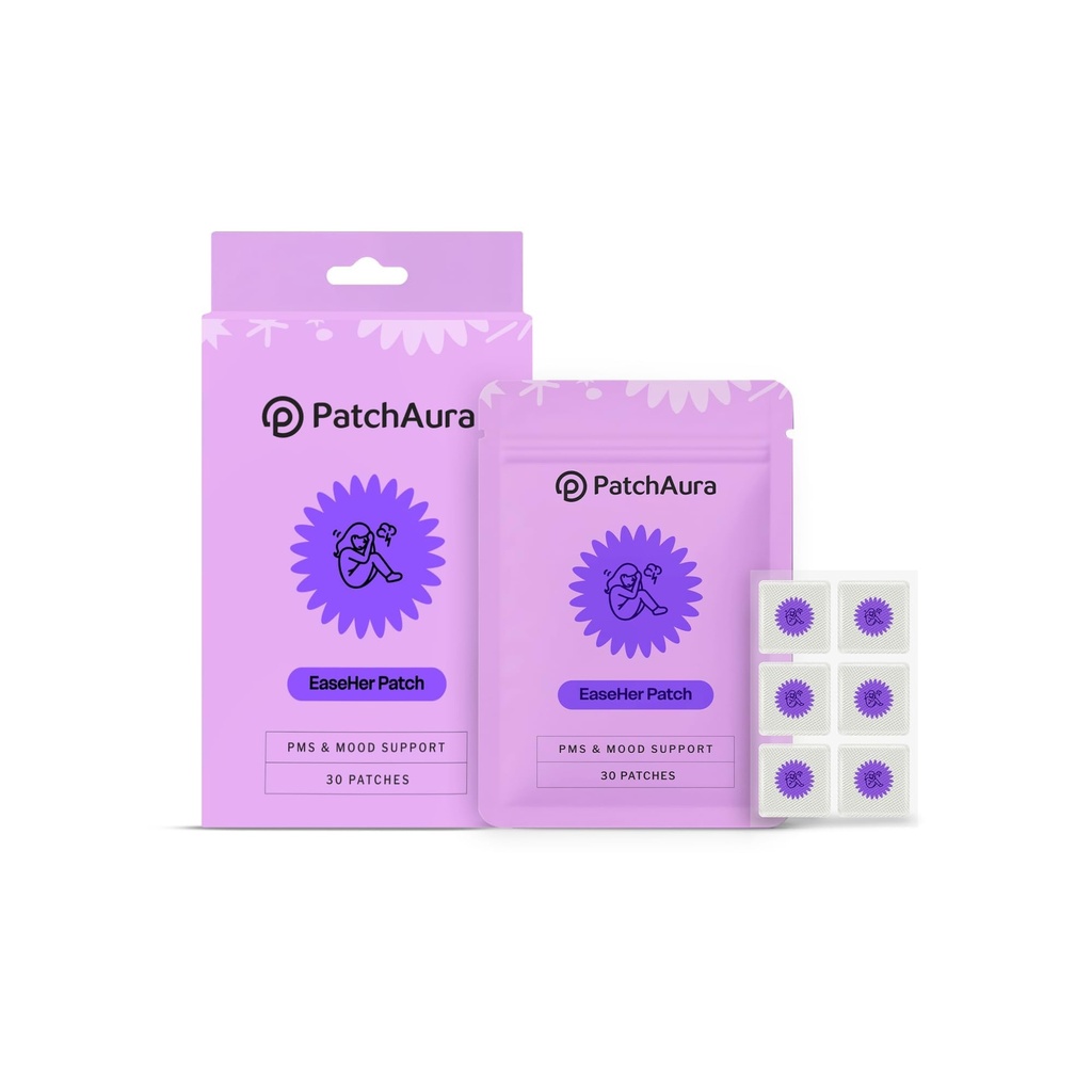 EaseHer Wellness Patches, 30 Count, Botanical Patch with Chasteberry, Ashwagandha, Black Cohosh & Dong Quai, 12-Hour Wear, Vegan