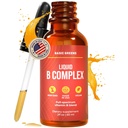 Vitamin B Complex Liquid Drops - Styrka Sublingual Formel, Maximerar Absorption & Boosts Energy - B1, B2, B3, B5, B6, B7, B9, B12 - Naturlig Vegan Supplement för immunitet (B Complex)