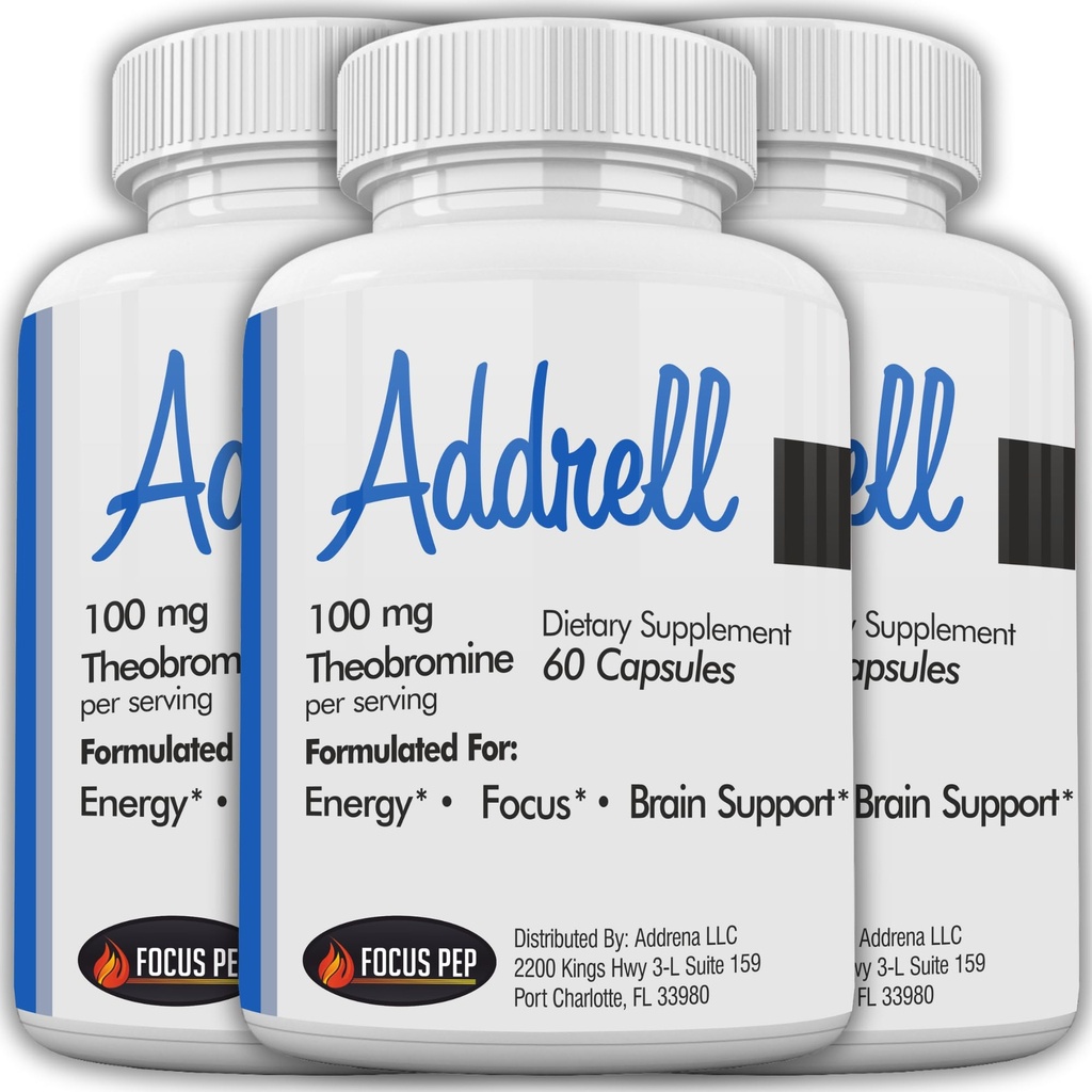 Addrell Energy Stimulant Pills- Study Supplement Alternative Pill, naturliga Nootropic Supplements & Cognitive Enhancer Substitute för att höja mental klarhet för kvinnor och män- 180 kapslar
