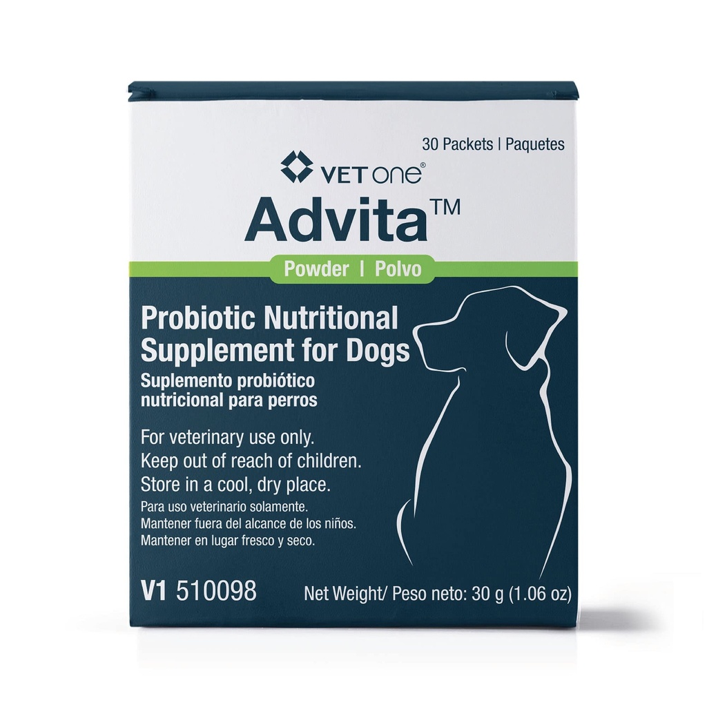 VetOne Advita Probiotic Nutritional Supplement för hundar - 30 paket