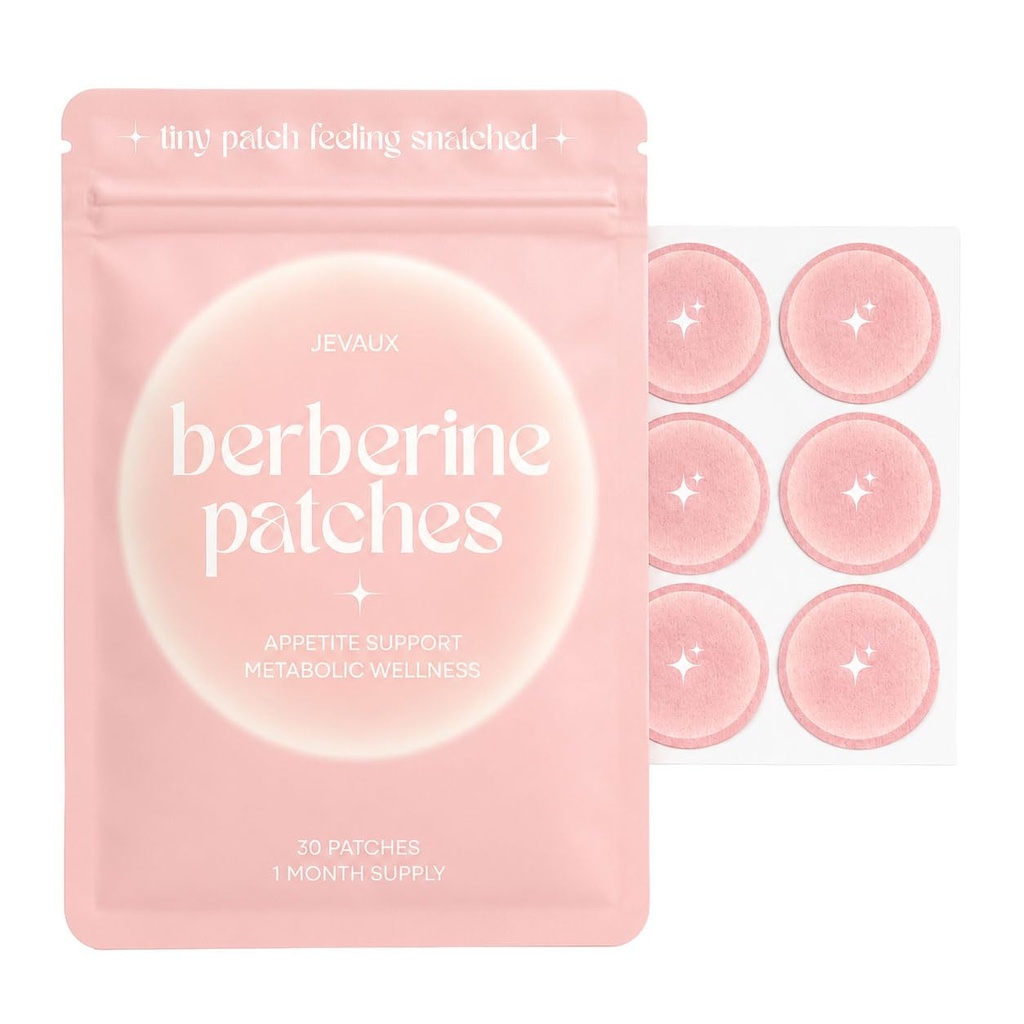 Berberine Patches with B Vitamin Complex | L-Glutamine, Chromium, Cinnamon & Pomegranate-30 count