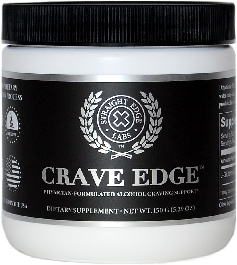 Crave Edge Alcohol Craving Support, Läkare-Formulerad Anti Alkohol Replacement Drink, Sluta dricka, Liver Detox, Fast Acting, Inga stora piller eller Bad Taste (150G Powder, 30 portioner)