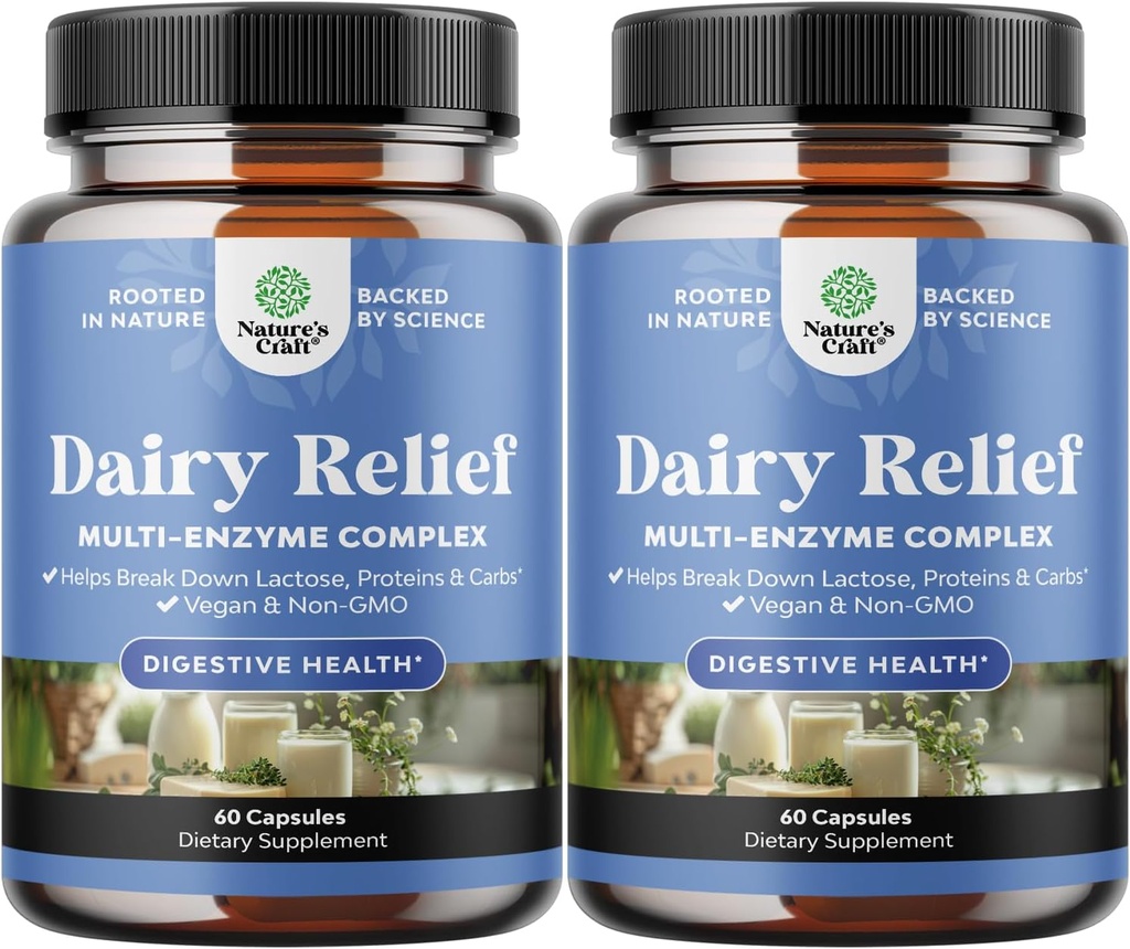 Lactose Intolerance Pills 120 Days Supply - Fast Acting Dairy Digestive Enzymes - Dairy Relief Pills för Digestion, Bloating, Gas och Carb Protein - Digestion Supplement för Lactose Intolerance Relief