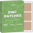 Zink Patches (Pack of 60) - 100% naturlig patch för kvinnor och män - med Biotin - Immune & Body Support - Förbättrad formel