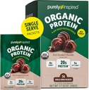 Purely Inspired Organic Protein Powder, 14 Single Serve Packets, Rich Decadent Chocolate - 20g Plant-Based Protein Powder för Smoothies & Shakes - Dairy-Free, Non-GMO - för Män & Kvinnor
