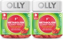 OLLY Metabolism Gummy Rings, Apple Cider Vinegar, Vitamin B12, Chromium, Energy and Digestive Health, Chewable Supplement, Apple Flavor, Twin Pack - 60 Count