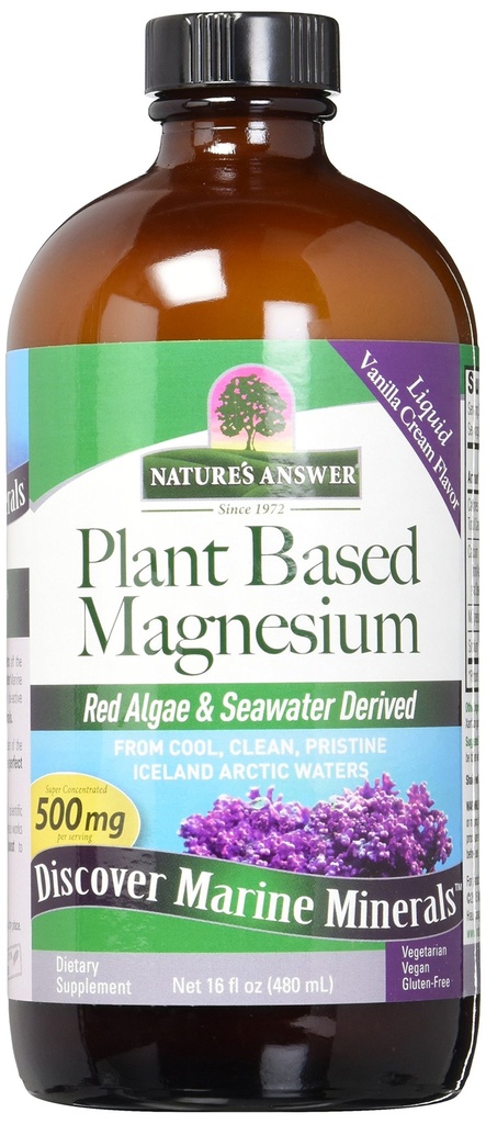 Naturens svar Marine-Based Liquid Magnesium 16-Ounces | Multi-Mineral Complex | Supplies 72 Trace Minerals | Inga konstgjorda smaker eller konserveringsmedel | Ensam greve