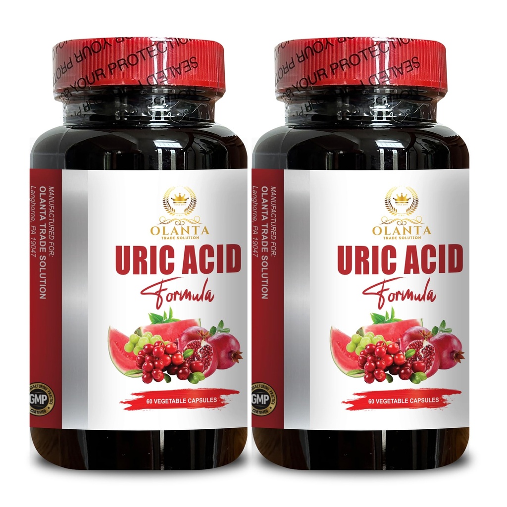 URIC Acid Formula - How Tart Cherry and Green Coffee Beans Help Maintain Uric Acid Levels, Antioxidant-Rich, Uric Acid Flush for gout - 2 Bottles