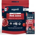 Organify Red Juice - Energipulver minskar eftermiddagskrascher och ökar matsmältningen och immunsystemet, 15 Go Packets
