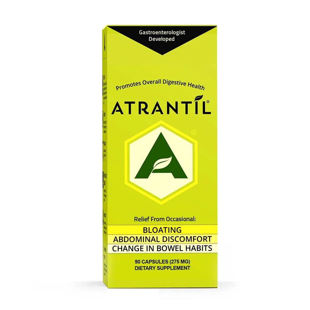 Atrantil 90 Capsules-Antioxidant packad polyfenol för uppblåsthet och gasavlastning, buk obehag, förstoppning, diarré, postbiotikum, förändring i tarmvanor och varje dag Digestive Health.
