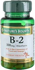 Naturens Bounty Vitamin B-2 100 mg, 100 tabletter (Pack of 6)