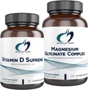 Designs for Designs for Health Magnesium Glycinate Complex (60 kapslar) & Vitamin D Supreme (30 Softgels) - High Absorption Magnesium med 5000 IE Vitamin D3 och Vitamin K2 / K1 - Ben, Immune & Mood