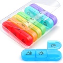 AIMI Weekly Pill Organizer 3 gånger om dagen, stora 7 dagar Pill Box 3 gånger om dagen med separat behållare, bärbar Pill Case för medicinering, vitaminer, fiskolja och kosttillskott