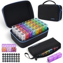 Månatlig Pill Organizer 3X per dag med portabel 7-dagars resemedicin som organiserar väska, Lara Pill Box med 32 dagliga kompartement,30 Day Pill Case Medicine Organizer för vitamin, tillägg och medicinering