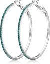 925 Sterling Silver Earrings Large Rhinestone Hoop Earrings Big Cubic Zirconia Hoop Earrings Thin Rhinestones Round Hoop Earrings för kvinnor 20/30/40/50/60/70mm Sparkly Hoops med kristaller för kvinnor