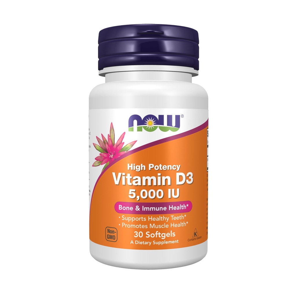 NU Supplements, Vitamin D3 5,000 IE, High Potency, Structural Support*, 30 Softgels